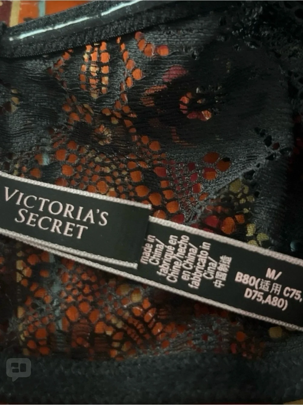 Victoria's Secret Black Lace High-Neck Bralette with Grommet Trim
